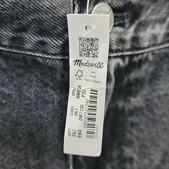 Madewell Low-Slung Straight Cargo Jeans Faded Black Baggy Slouchy Women’s W33P - Picture 14 of 17